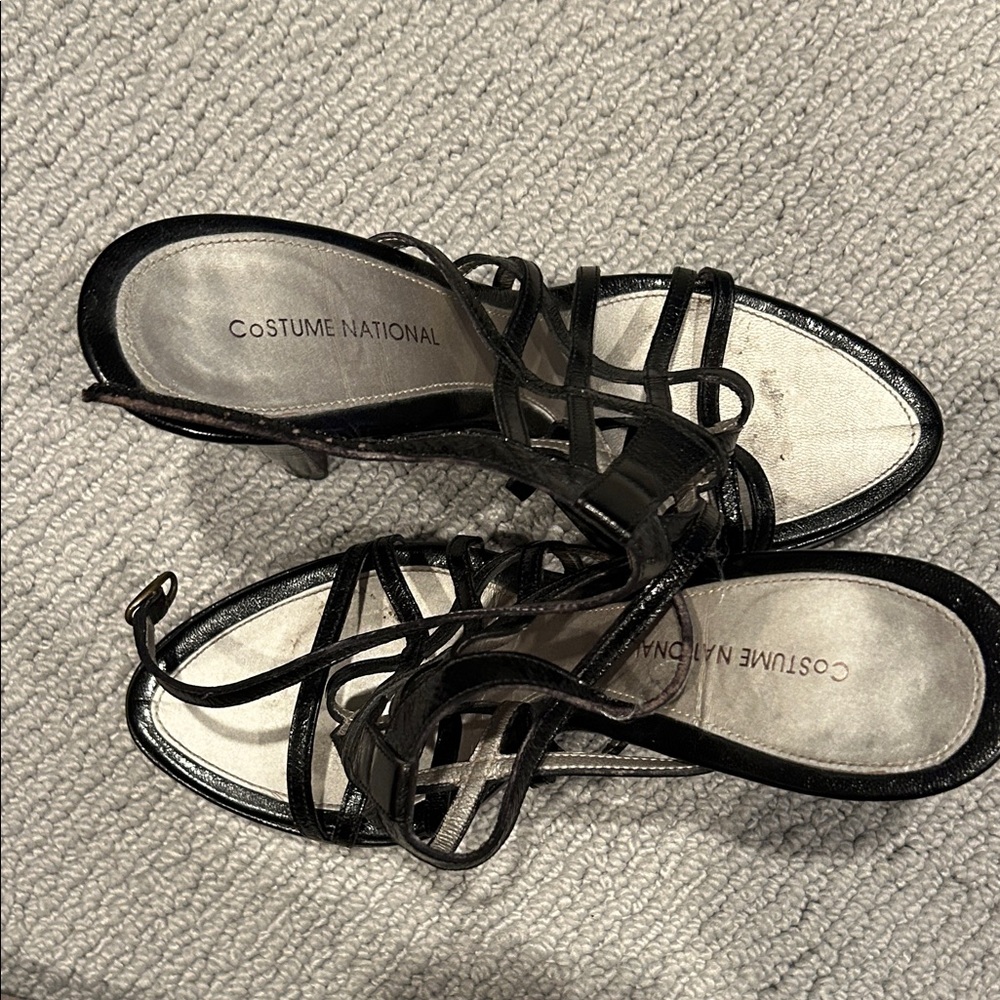 CNC Costume National Black Strappy Heels